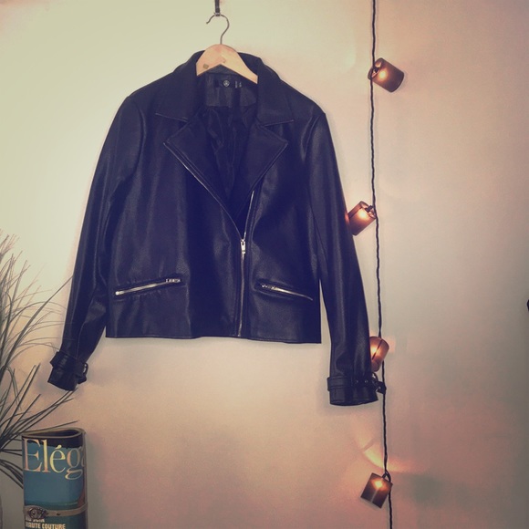 MISSGUIDED Faux Leather Motorcycle Jacket - Picture 2 of 8